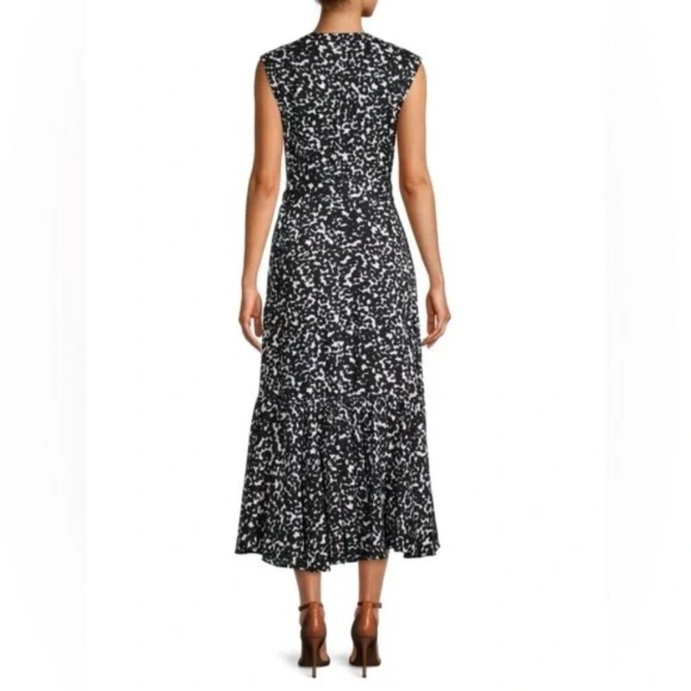 REBECCA TAYLOR Leopard Midi Wrap Dress Size 4 - Picture 6 of 7
